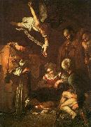 The Nativity with Saints Francis and Lawrence Caravaggio