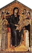 Madonna Enthroned with the Child, St Francis St. Domenico and two Angels dfg Cimabue