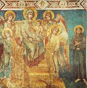 Madonna Enthroned with the Child, St Francis and four Angels dfg Cimabue