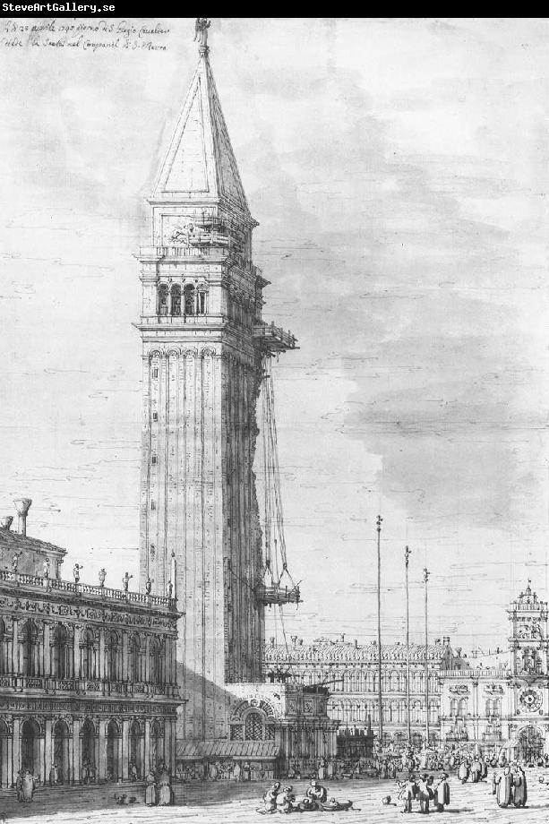 Canaletto The Piazzetta: Looking North, the Campanile under Repair bdr