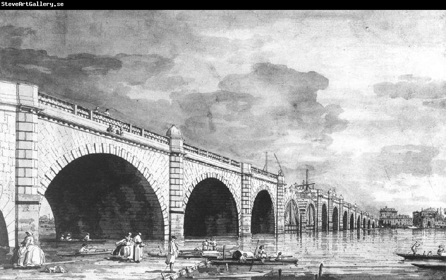 Canaletto London: Westminster Bridge under Repair vv
