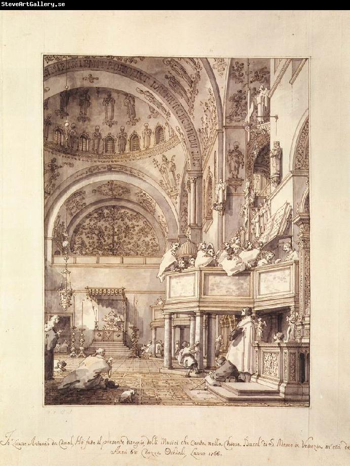 Canaletto San Marco: the Crossing and North Transept, with Musicians Singing df