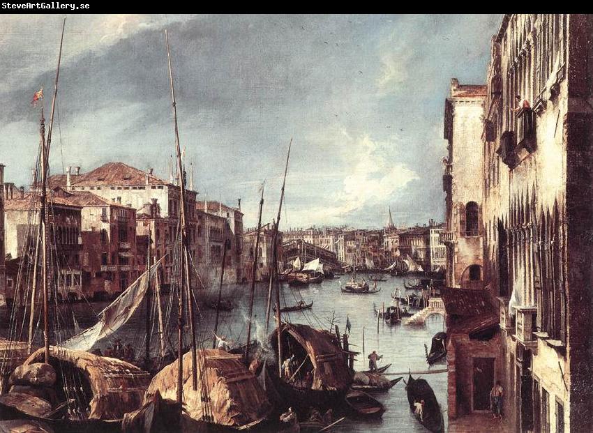 Canaletto The Grand Canal with the Rialto Bridge in the Background (detail)