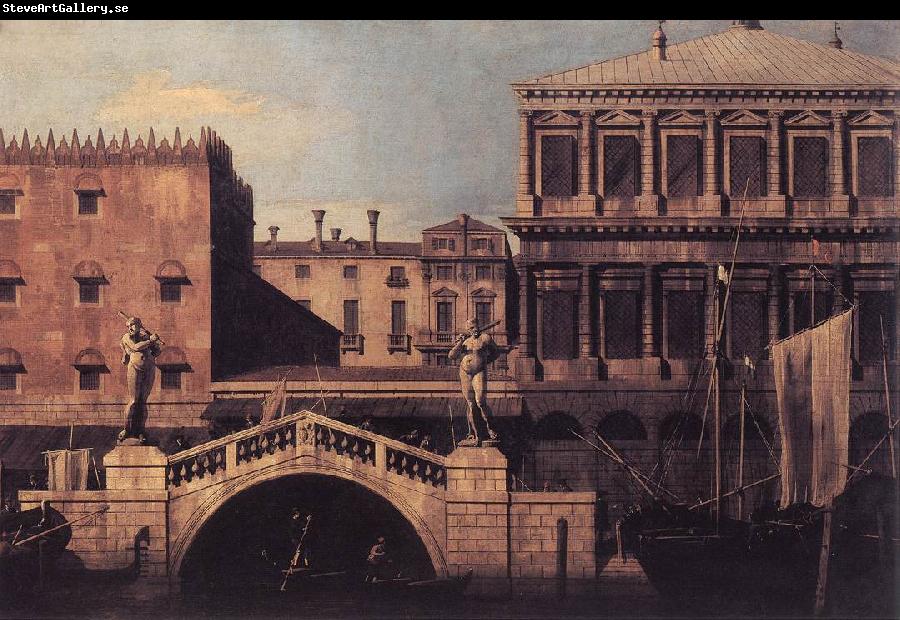 Canaletto Capriccio: The Ponte della Pescaria and Buildings on the Quay d