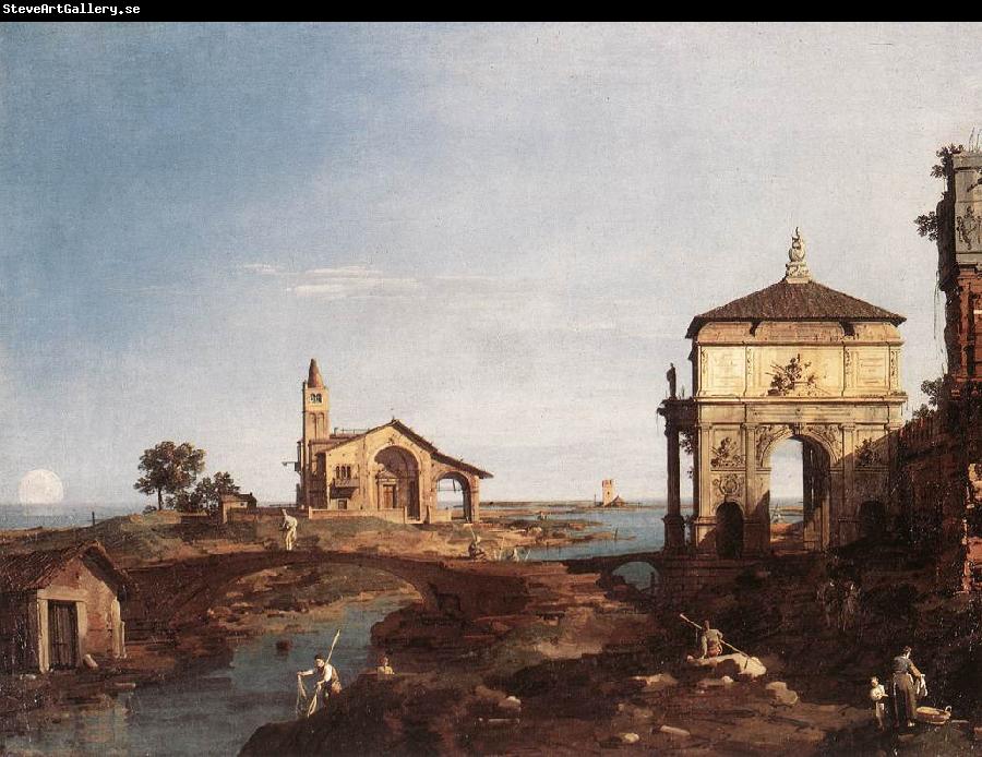 Canaletto Capriccio with Venetian Motifs df