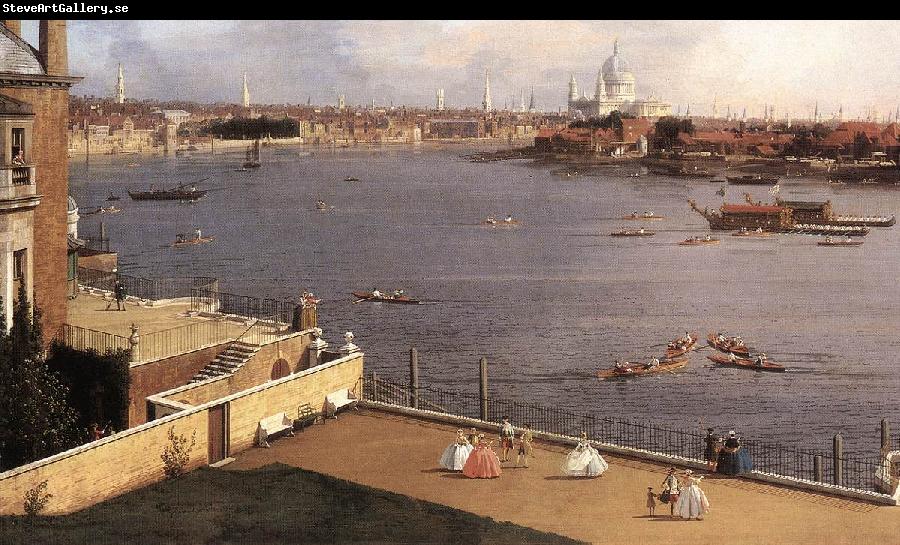 Canaletto London: The Thames and the City of London from Richmond House (detail) d