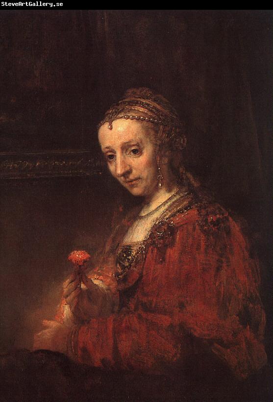 Rembrandt Lady with a Pink