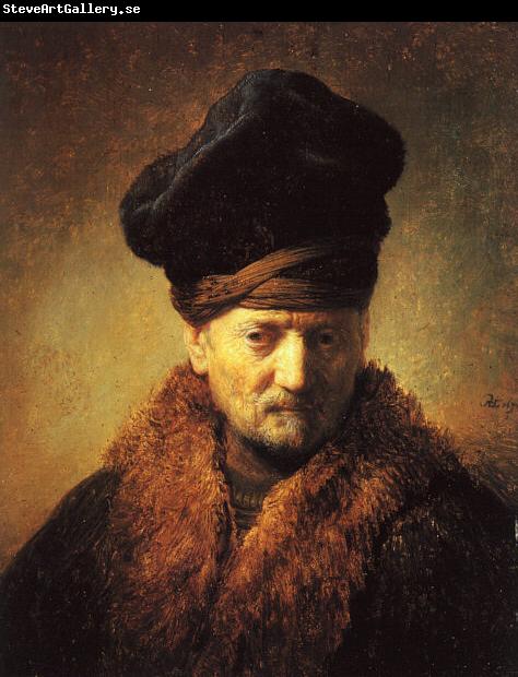 Rembrandt Bust of an Old Man in a Fur Cap