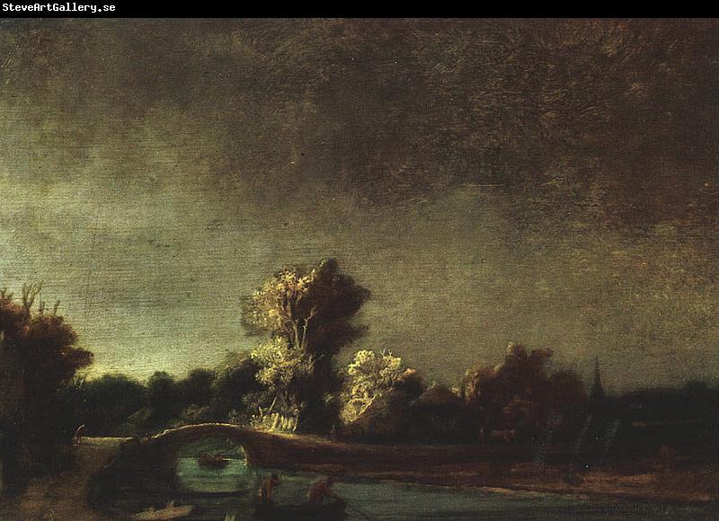 Rembrandt Landscape with a Stone Bridge