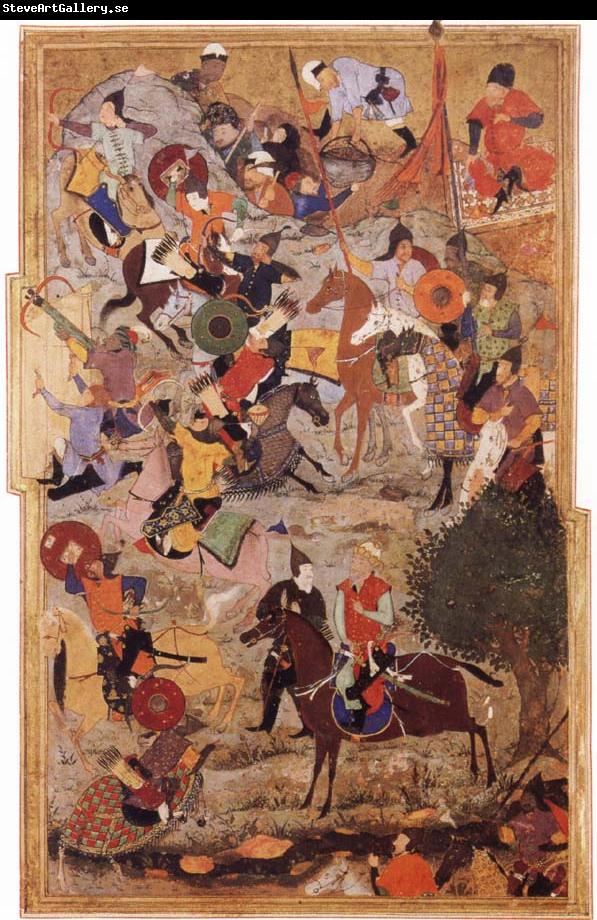 Bihzad Tamerlane leading the assault of the castle of the knights of the Hospitallers of Saint john at Smyrna