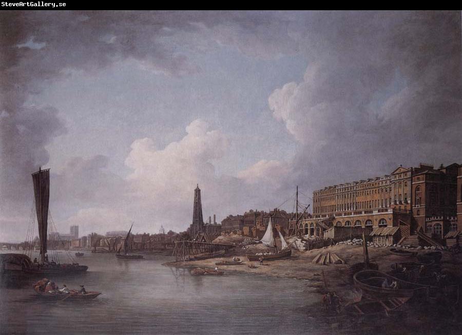 Canaletto The Adelphi,London,under construcion,with York Water Tower and the River Thames towards Westminster