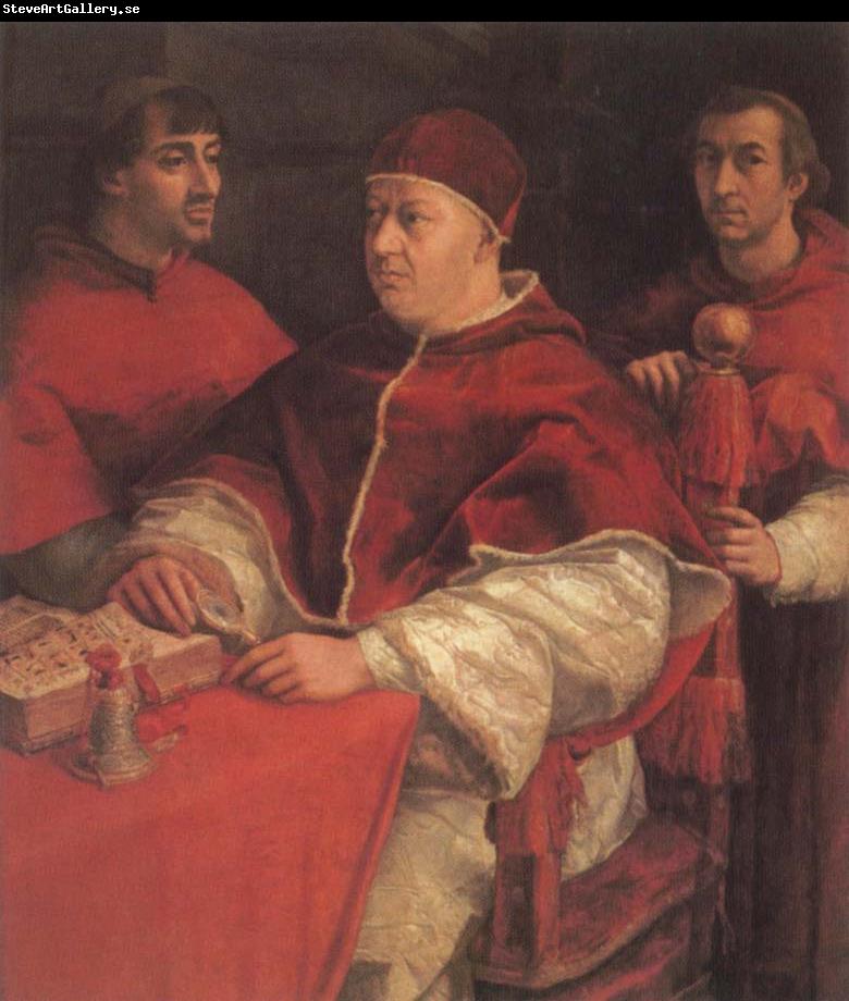 Raphael Portrait of Pope Leo X with Cardinals Guillo de Medici and Luigi de Rossi