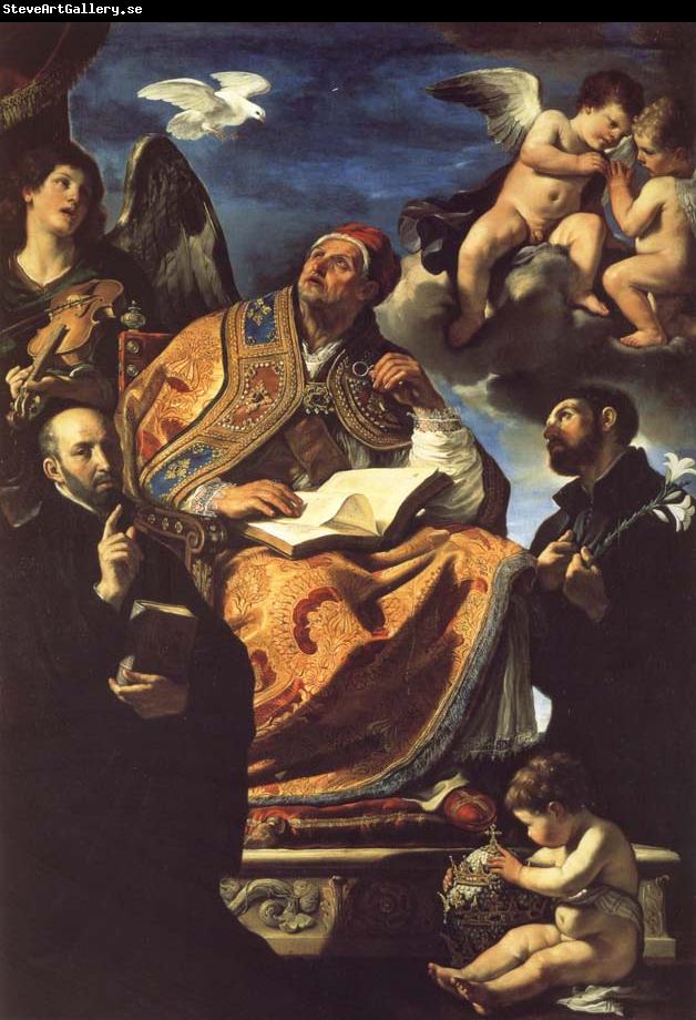 GUERCINO Saint Gregory the Great with Saints Ignatius Loyola and Francis Xavier
