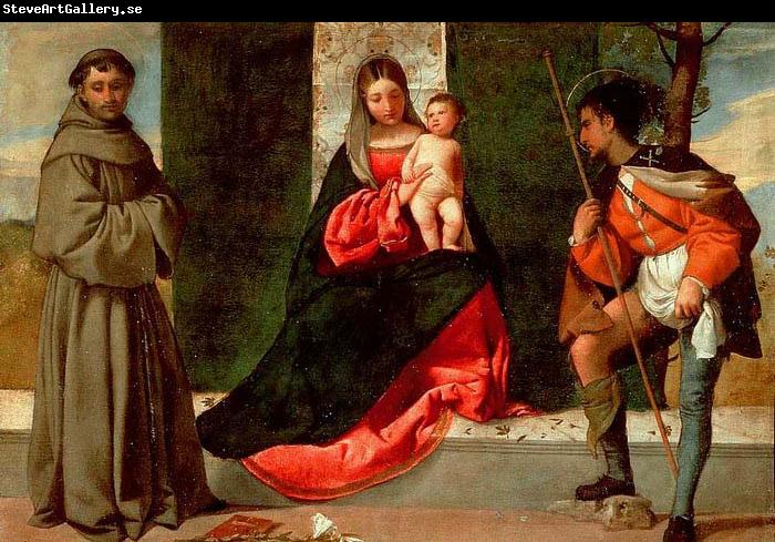 Giorgione Madonna with the Child, St Anthony of Padua and St Roch