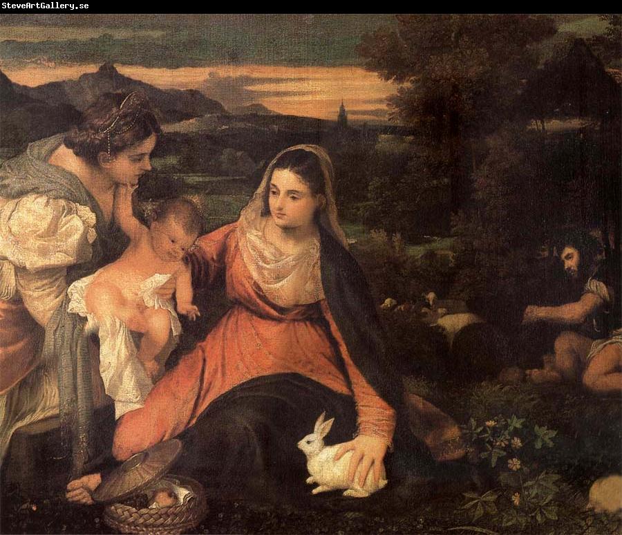 Titian The Virgin with the rabbit