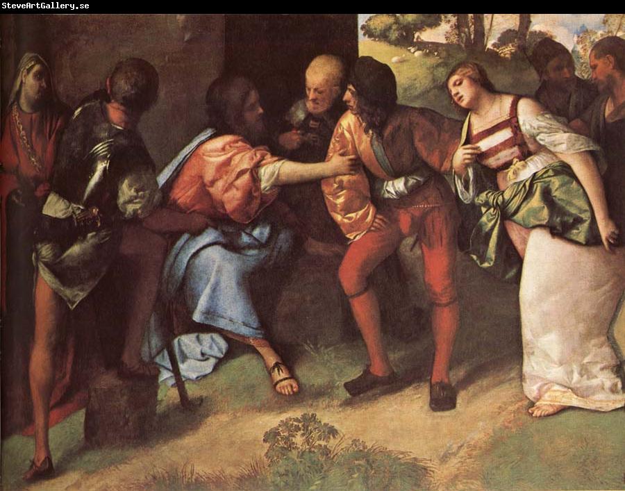 Giorgione The Adulteress brought Before Christ