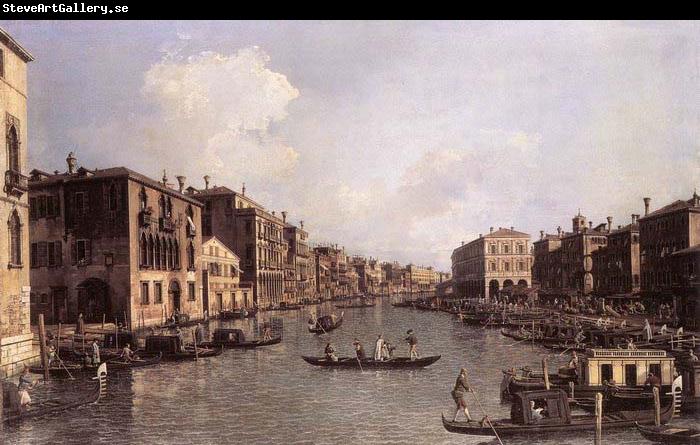 Canaletto Grand Canal: Looking South-East from the Campo Santa Sophia to the Rialto Bridge