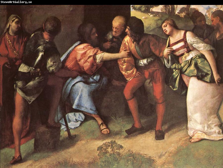 Giorgione The Adulteress brought before christ Giorgione