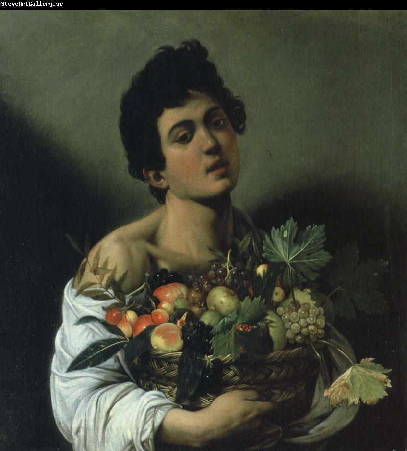Caravaggio ung man med fruktkorg
