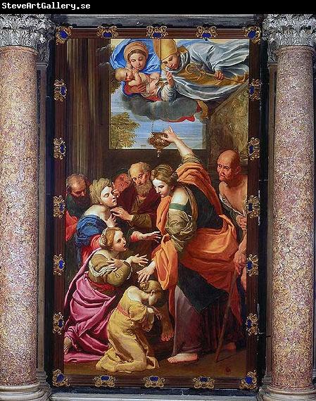 Domenichino Apparition of the Virgin and Child and San Gennaro at the Miraculous Oil Lamp