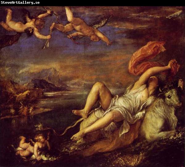 Titian The Rape of Europa  is a bold diagonal composition which was admired and copied by Rubens.