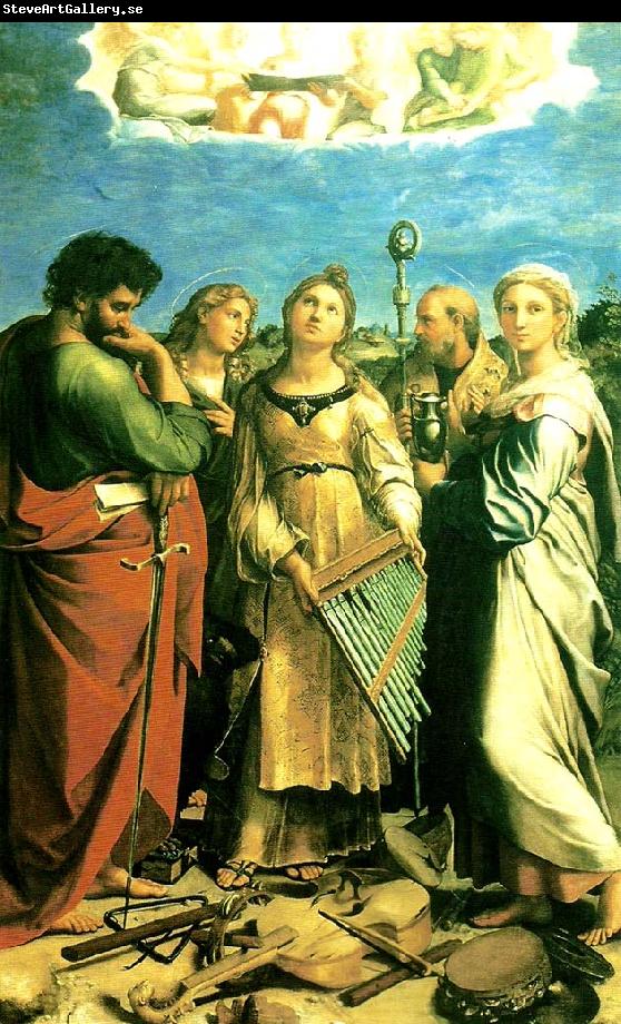 Raphael st. cecilia with ss. paul, john the evangelist, augustine and mary magdalen
