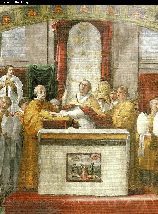 Raphael oath of pope leo 111fresco detail