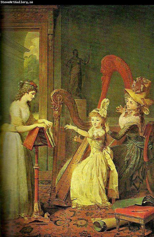 mauzaise princess adelaide dorleans taking aharp lesson with mme de genlis, c.