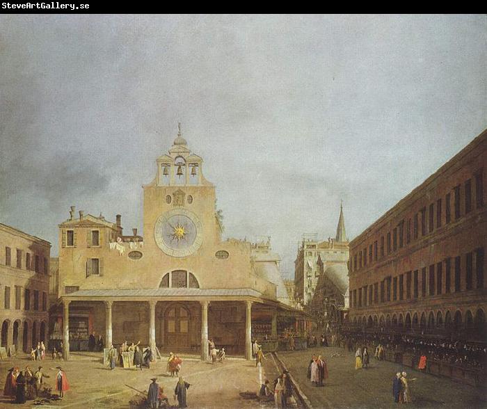 Canaletto Platz vor San Giacomo di Rialto in Venedig.