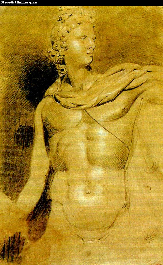 J.M.W.Turner study of the head and torso of the apollo belvedere