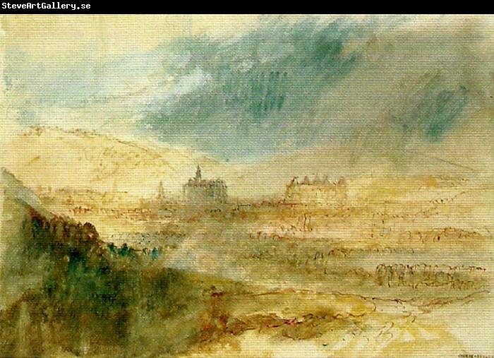 J.M.W.Turner view of eu, with the cathedral and chateau of louis philippe