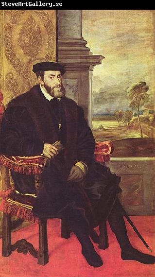 Titian Portrat des Karl V. im Lehnstuhl