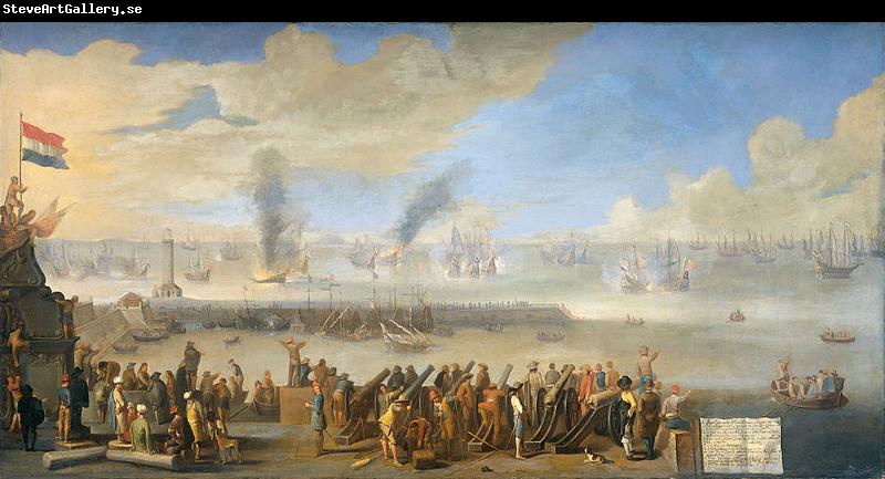 Anonymous The naval battle near Livorno, 14 March 1653: incident of the first Anglo-Dutch War.