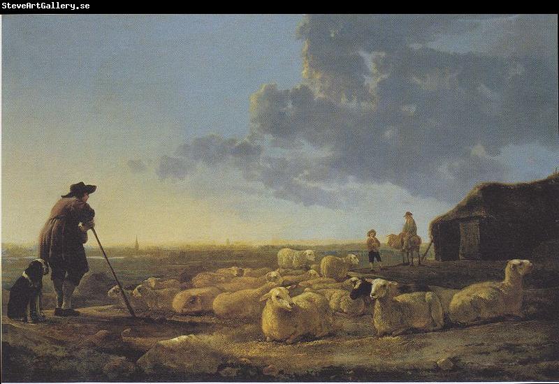 Aelbert Cuyp Flock of sheep at pasture