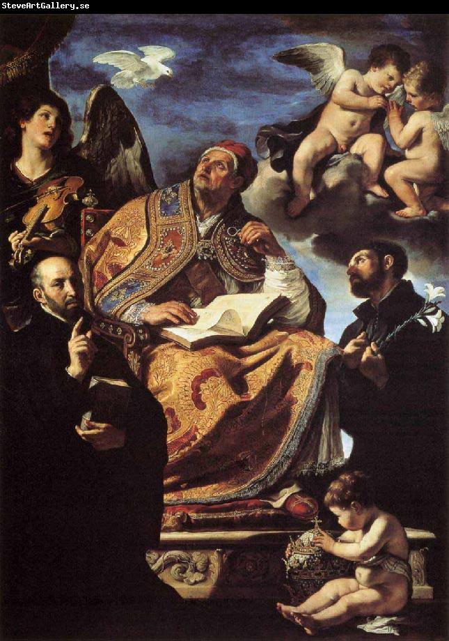 GUERCINO St Gregory the Great with Sts Ignatius and Francis Xavier