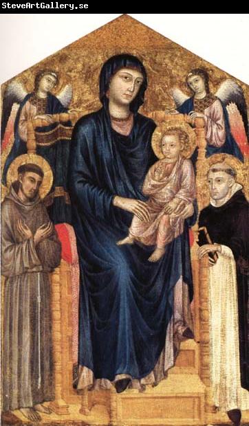 Cimabue Madonna nad Child Enthroned with Two Angels and SS.Francis and Dominic