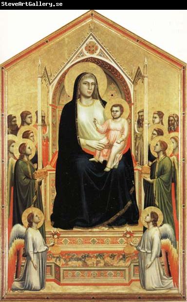 Giotto Madonna and Child Enthroned among Angels and Saints