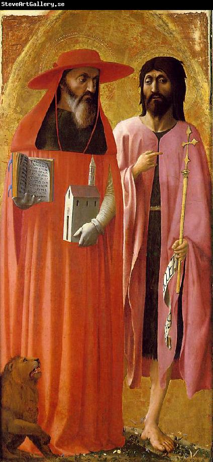 MASACCIO St Jerome and St John the Baptist