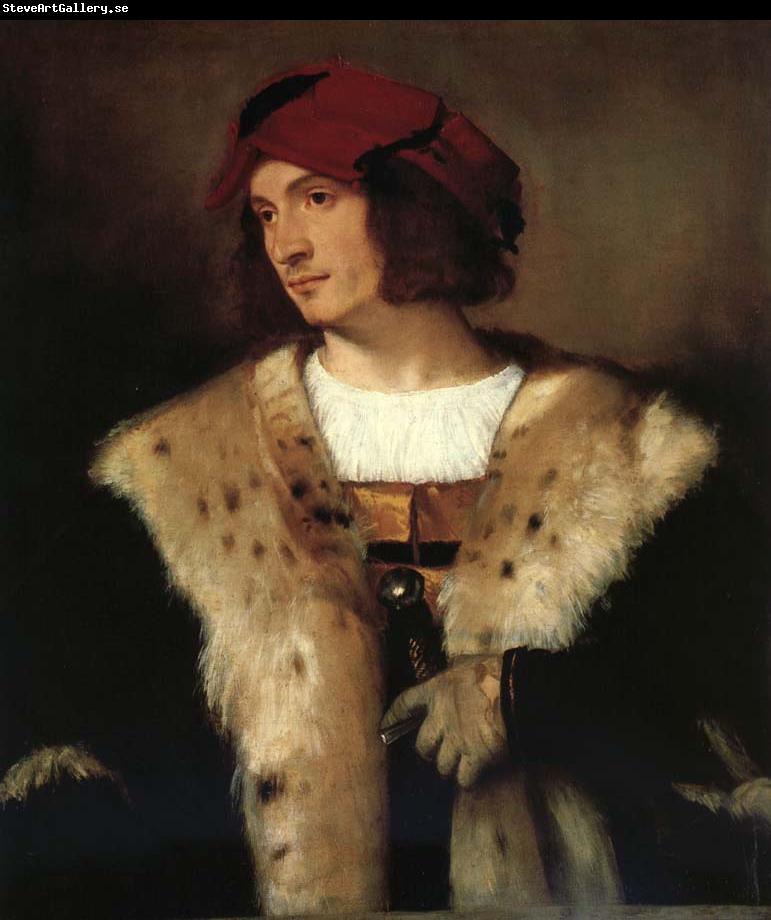 Titian Portrait of a man in a red cap