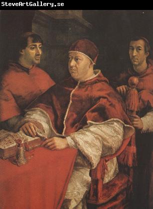 Raphael Pope Leo X with Cardinals Giulio de'Medici (mk08)