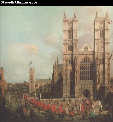 Canaletto L'abbazia di Westminster con la processione dei cavalieri dell'Ordine del Bagno (mk21)