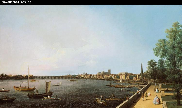 Canaletto View of London: The Thames from Somerset House towards Westminster (mk25)